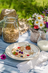 Countryside breakfast in the garden