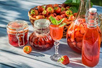 Various preparations of strawberries