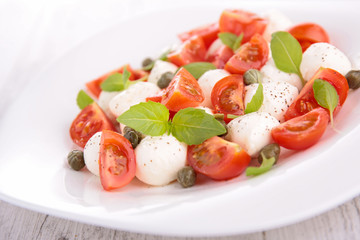 salad with mozzarella and tomato