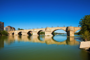 Fototapeta na wymiar Bridge of Lions over Ebro river
