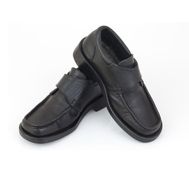Men black shoes isolated on white background
