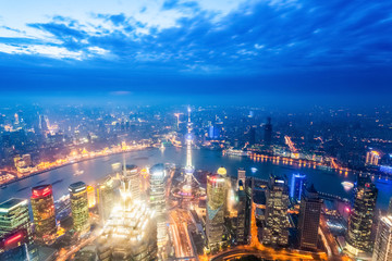 Fototapeta premium nightfall view of shanghai