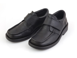 Men black shoes isolated on white background