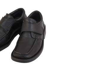 Men black shoes isolated on white background