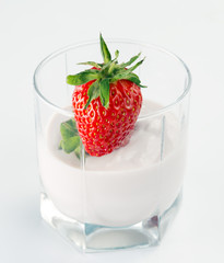 strawberry yogurt in a glass