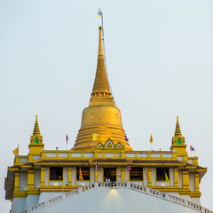 Golden mountain pagoda at Wat Saket temple in Bangkok, Thailand