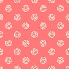 Seamless pattern with polka dots (abstract roses)
