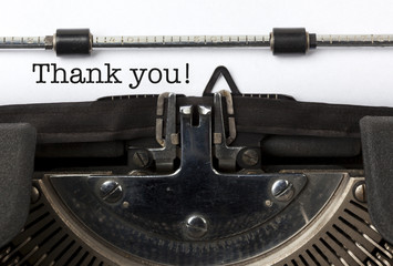 Thank You, written on vintage typewriter