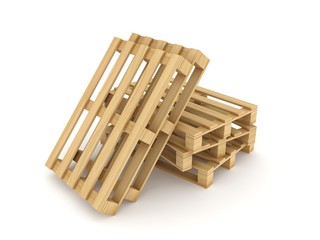 Wooden pallets.