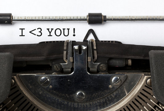 I Love You, Written On Vintage Typewriter