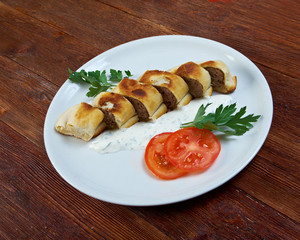 Turkish pide with beef meat