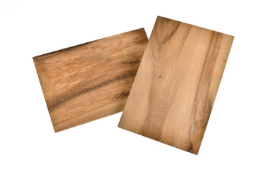 Frühstücksbretter aus Holz auf weiss