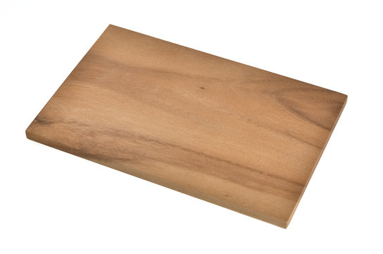Kleines Fr&uuml;hst&uuml;cksbrett aus Holz auf weiss