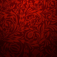 Red seamless floral pattern - 67032464