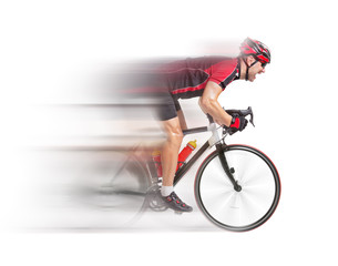 cyclist sprints on a bike