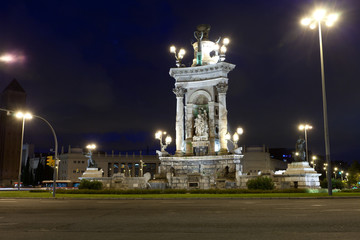 Fountain on Placa De Espanya in Barcelona, Spain