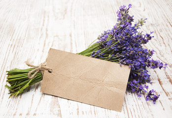 Lavender on vintage wood