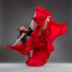 Red dress and dance emotions