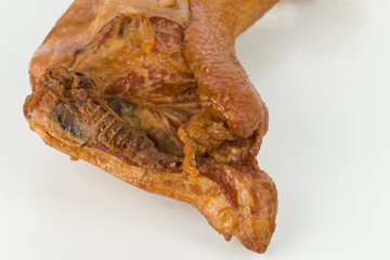 Smoked chicken leg.