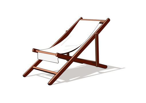 Beach deck chair vector