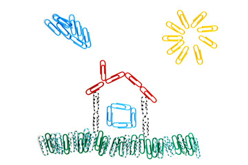 Fototapeta premium paper clips house