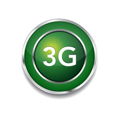 3g Sign Circular Green Vector Button Icon