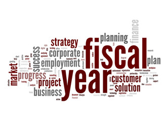 Fototapeta premium Fiscal year word cloud