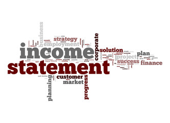 Income statement word cloud