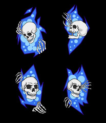 Черепа в голубом дыму