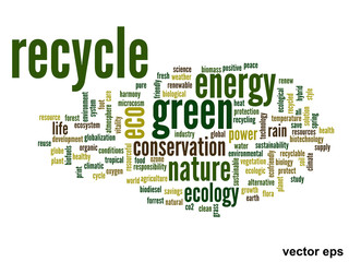 Vector conceptual ecology word cloud