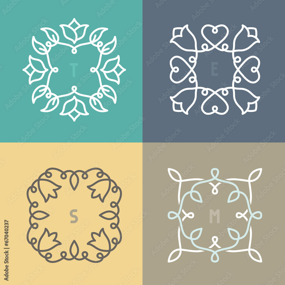 Aufkleber vector outline frame set