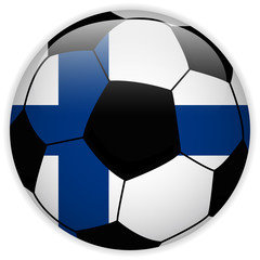 Obraz premium Finland Flag with Soccer Ball Background