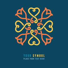 Vector abstract emblem - outline monogram