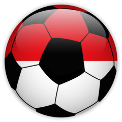 Fototapeta premium Monaco Flag with Soccer Ball Background