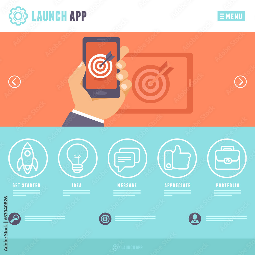 Poster vector flat webpage template