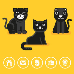 VEctor cat icon in flat style