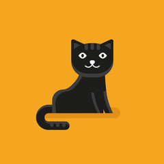 VEctor cat icon in flat style