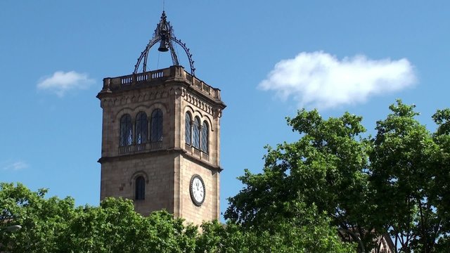 Historic Bell Tower of the Barcelona University.