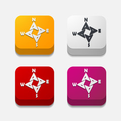 square button: compass