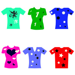 T-shirts of different colors