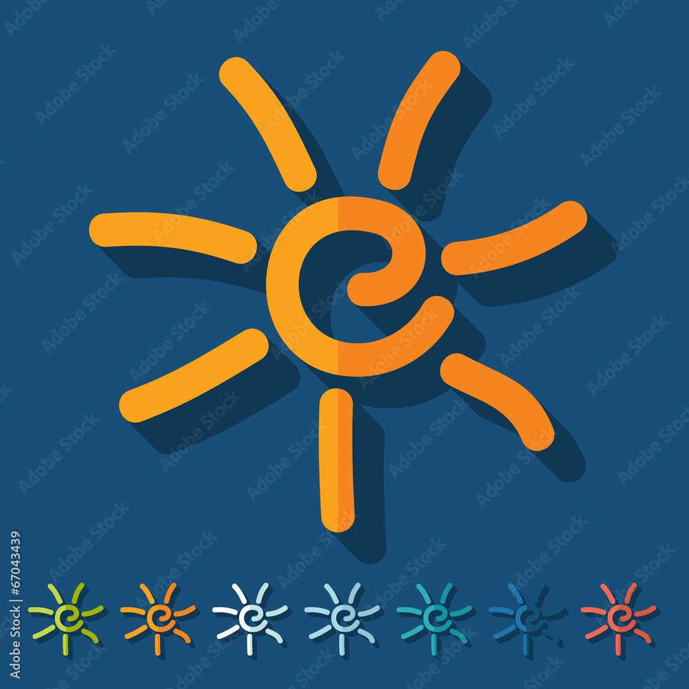 Wall mural Flat design: sun