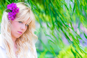 Beautiful girl enjoying the summer