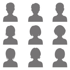 vector avatar, profile icon, head silhouette