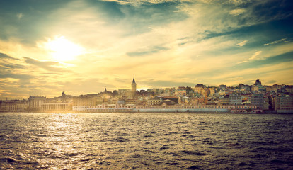 Fototapeta premium Beyoglu Istanbul part at sunset