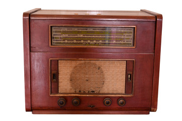 vintage radio isolated on the white background