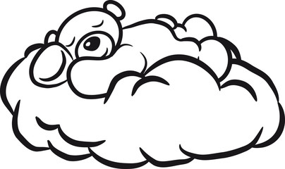 Teddybär schlafen müde süss Wolke