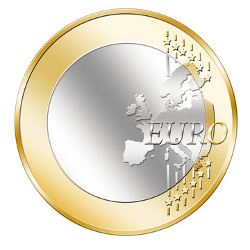 Euromünze blank, freigestellt