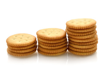 crackers on white background