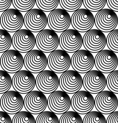 Black and white geometric circle seamless pattern
