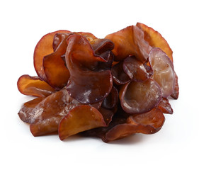 Black Fungus (Jew's Ear Mushroom ) on white background